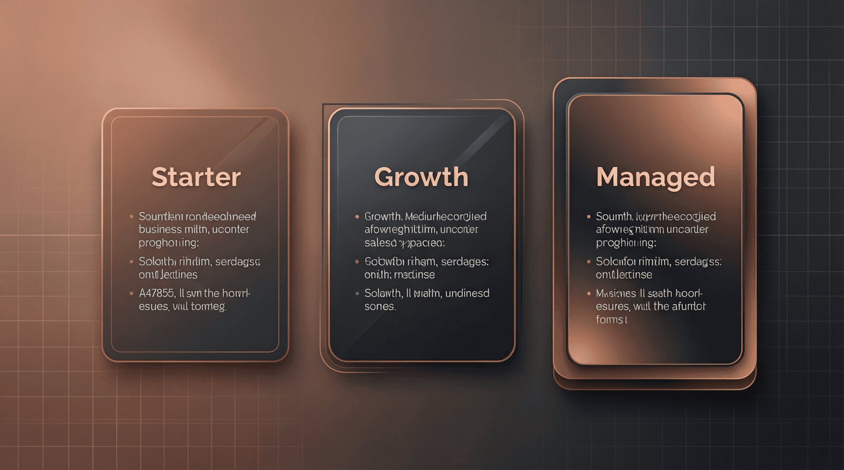 Three pricing tiers for Stalela services